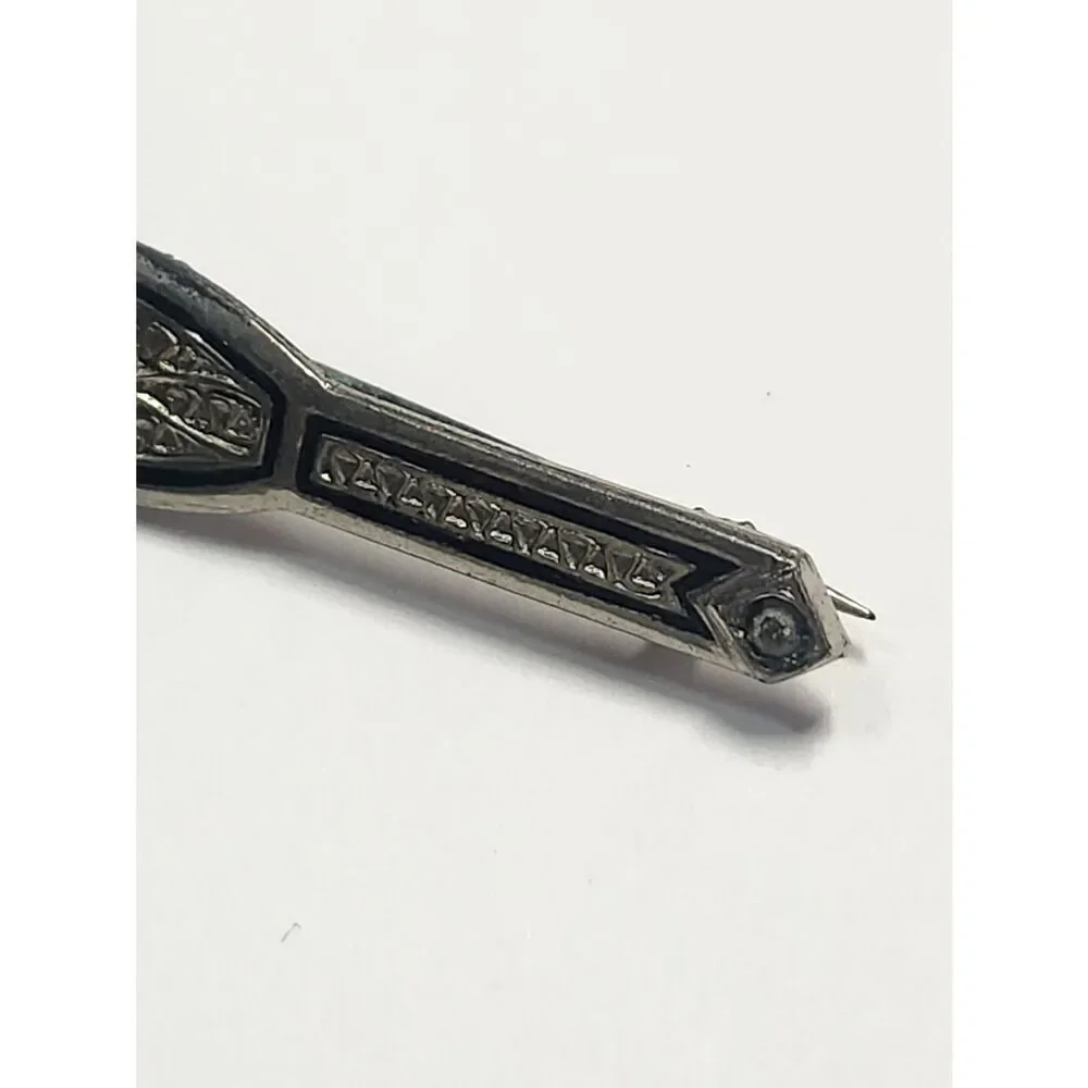 Art Deco Vintage Silver Bar Brooch